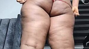 fat belly ebony mara squirts standing full orgasm masturbation fetish!!