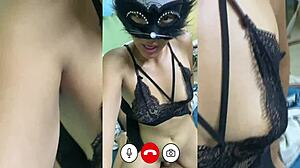 Video Call to Master While Cheating in Red for One Hot Hour