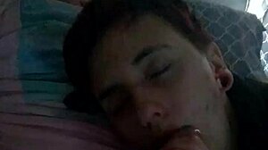 Girlfriend Slut Gags on Boyfriend's Fat Cock Cum Mouth