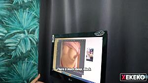 pregnant colombian caught spying gets fucked hard by monster tits lover