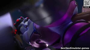 feel the raw desire in widowmaker's hottest blowjob and big tits moments