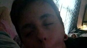 Girlfriend Slut Gags on Boyfriend's Fat Cock Cum Mouth