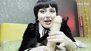 hey wednesday addams gives you joi shoejob then deep sucks till you cum hard