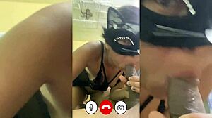 Video Call to Master While Cheating in Red for One Hot Hour