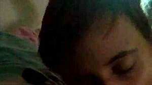 Girlfriend Slut Gags on Boyfriend's Fat Cock Cum Mouth