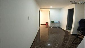 Stepsister sneaks into room, dances teasing in lingerie at new condo apartment