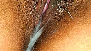 Latina Milf's Close-Up Wet Pussy Dripping to Creamy Husband Fuck Ending