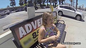 Big Tit Teen Jumps from Bus Stop to Monster Cock Deepthroat Fuck!