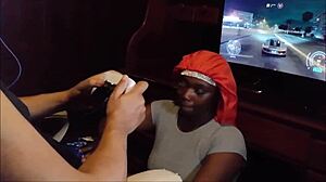 playing nfs but she deepthroats my bbc gags swallows every drop 💦😩