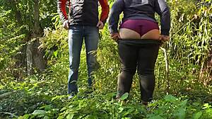 Stepmom begs stepson for outdoor pounding behind husbands back