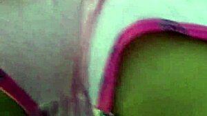 Blonde amateur masturbates with sex toys in parents' bathroom