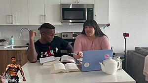 Study buddy latina bbw spreads wide for rough dick down session