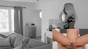 blonde babe tricked into showing those big natural tits for real?!