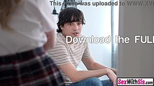 stepbro catches big tits teen stepsis and pounds her hard in pov blowjob fuck!