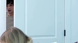 stepbro catches big tits teen stepsis and pounds her hard in pov blowjob fuck!