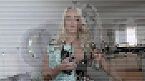 blonde babe tricked into showing those big natural tits for real?!