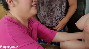 Intimate Threesome Session Daddy Migz Andrea Masq Chubby Asian Amateurs Big Pussy Lips Squirting Creampie