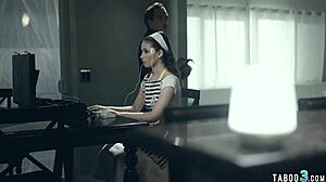 Tell me your dirty wishes, lord, petite housemaid teen begs while sucking