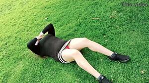 😈 watch this slutty colombian cuñada flash thong pussy park tease part 1 full red