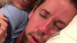 nikki hunter blonde milf slut takes double penetration from big cocks on bed