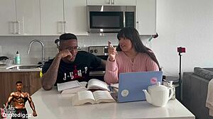 Study buddy latina bbw spreads wide for rough dick down session