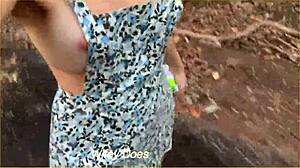 Wife's Daring Public Sideboob Big Tits Run