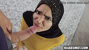 Muslim Step Sister Sucks Step Brother's Huge Cock For Cash Facefuck