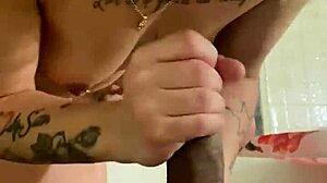 heart pounding shower blowjob with big black cock deepthroat cum explosion