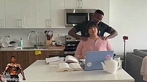 Study buddy latina bbw spreads wide for rough dick down session