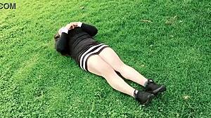 😈 watch this slutty colombian cuñada flash thong pussy park tease part 1 full red