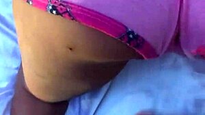 Blonde amateur masturbates with sex toys in parents' bathroom