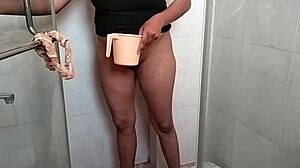 hot stepsister bathroom pounding before breakfast asian anal assfucking cumshot on tits shower dirty talk