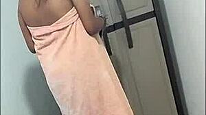 i secretly film stepsister undressing then catch her fingering wet latina curves