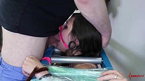 Throat Fucked Sub Succumbs To Bound Dom's Rough Anal And Ass-To-Mouth Cock