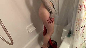 omg girlfriend's petite pussy soaks in desperate wet pee play and hot golden shower fetish!