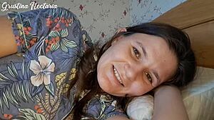 hey babe, your loving russian girlfriend brunette long hair skinny tanned tattoo small waist wakes you sucking monster cock pov cum in mouth asmr bedroom