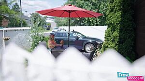 Can you handle this innocent petite teen gagging on monster cock while fucked rough?!