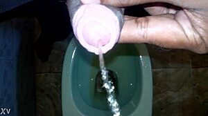 black dude unleashes massive piss stream while boy watches in shock