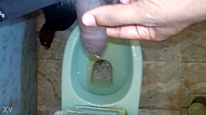 black dude unleashes massive piss stream while boy watches in shock