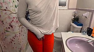 omg girlfriend's petite pussy soaks in desperate wet pee play and hot golden shower fetish!