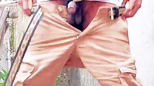 wanna see this small hairy black cock piss outdoor and indoor?