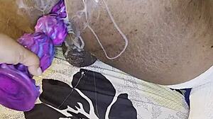 ebony wife dominates husband with anal toys and humiliation