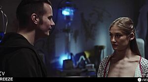 Blonde fuck doll Tiffany Tatum frozen and used in time stop doggystyle with overflowing cum mouthful and creampie.