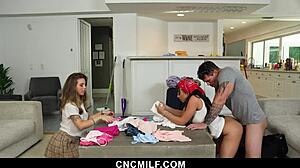 A freeuse deal lets husband pound wife and stepdaughter anytime anywhere in their home.