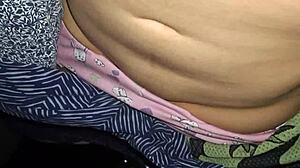 uncle's wife sends curvy shaved pussy tease vid from next room over