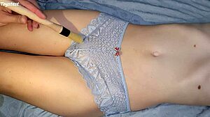 PAINT BRUSH DRENCHES Stepsister's Tight Pussy in Homemade Fun