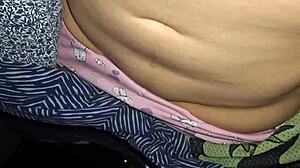 uncle's wife sends curvy shaved pussy tease vid from next room over