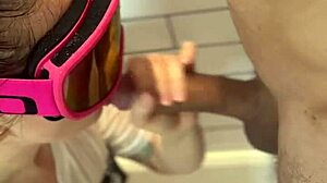 Bathroom flashing escapade continues with a steamy facial finish part 2.