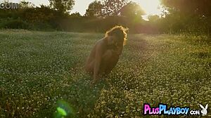 Anetta keys poses sexy tits in grass stripping hot 😍🌿 undress tease