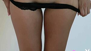 Big tits latina milf poses sexy in lingerie exposing pierced body